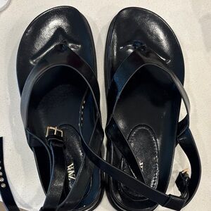 Zara Glossy Black Women's Sandals size 40